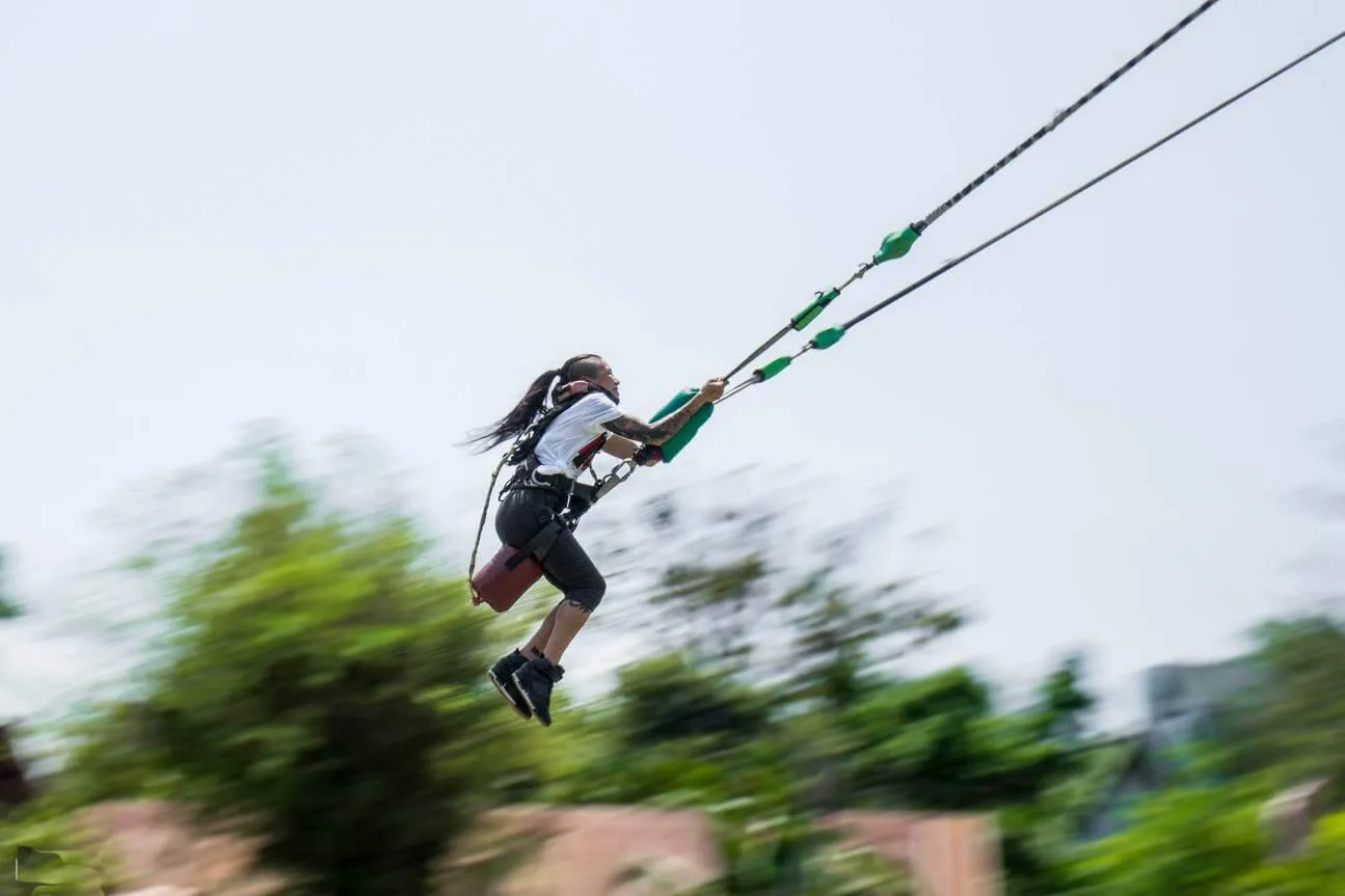 Human bungee slingshot built by oxo in action