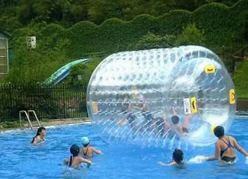 Water roller adventure activity with kids and adults