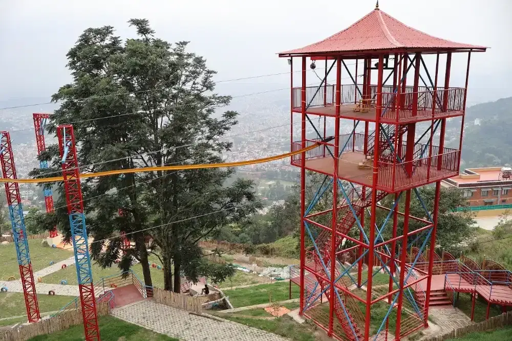 Multi Activity Tower built by OXO Planet at an adventure park