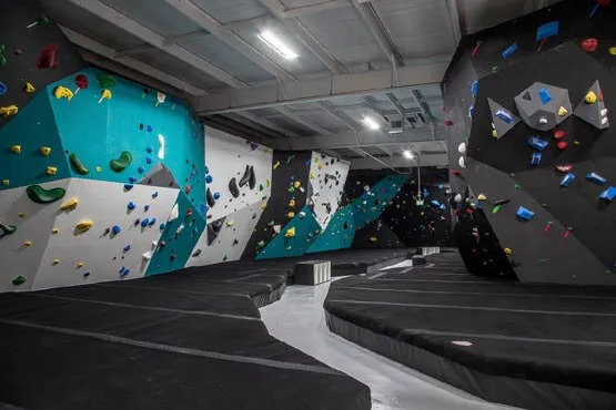 A rock climbing wall manufactured for an indoor gym in India