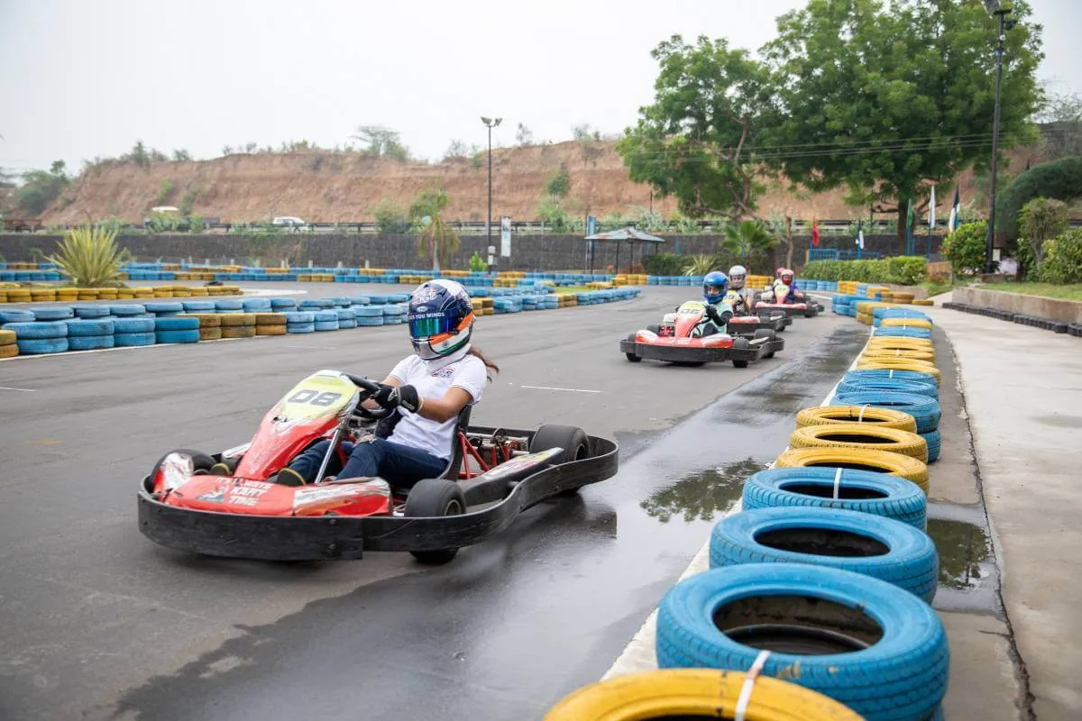 A closeup of gokart track built by oxo