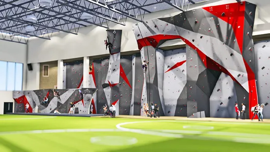 a 3D presentation of rock climbing wall to be manufactured by oxo
