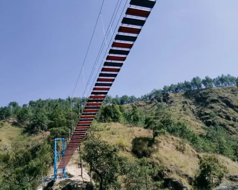 Canopy Walk of 200 ft with belay at Meghalaya